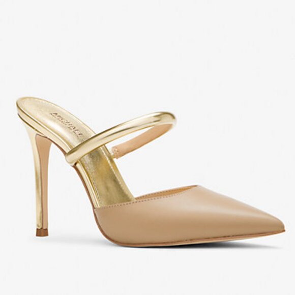 NIB Michael Kors Jessa Leather Mule Pumps Lt Blush Size 7 - Picture 1 of 11